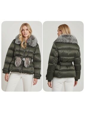 [RARE] PRADA POM POM 29X275 DOWN FOX FUR BELTED JACKET SIZE 42/US 8 - BNWT